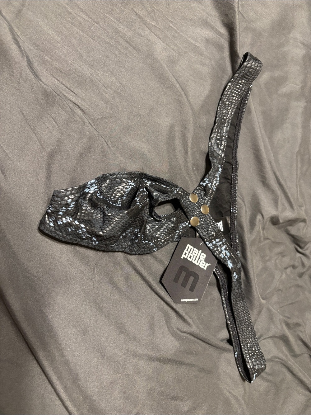male power Black Snake-Print thong (25)